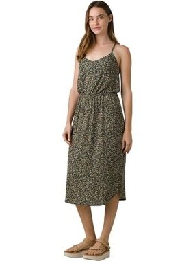 Prana Alya Midi Dress, Green Floral - Size Small